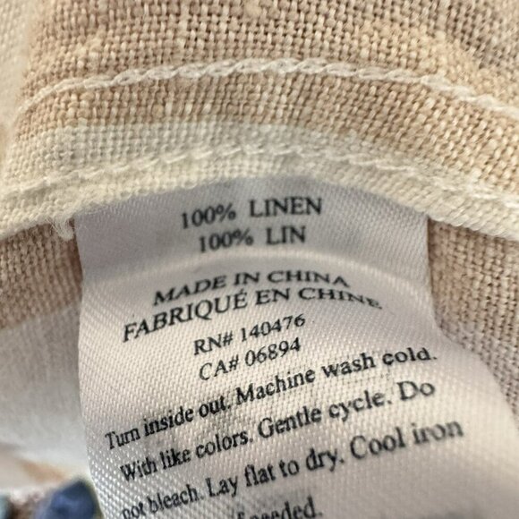 Faherty Gemina Pintuck Sleeved Dress 100% Linen White Blush Stripes Medium - Picture 6 of 7